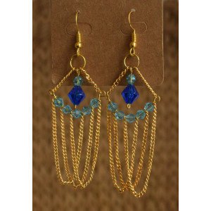 Sea blue chandelier earrings - Flower Child